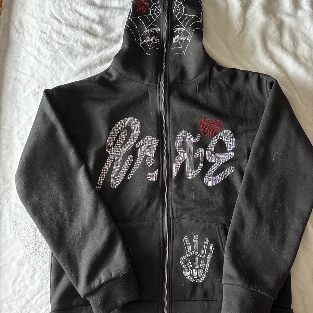 Men’s Black Spider Web Hoodie
